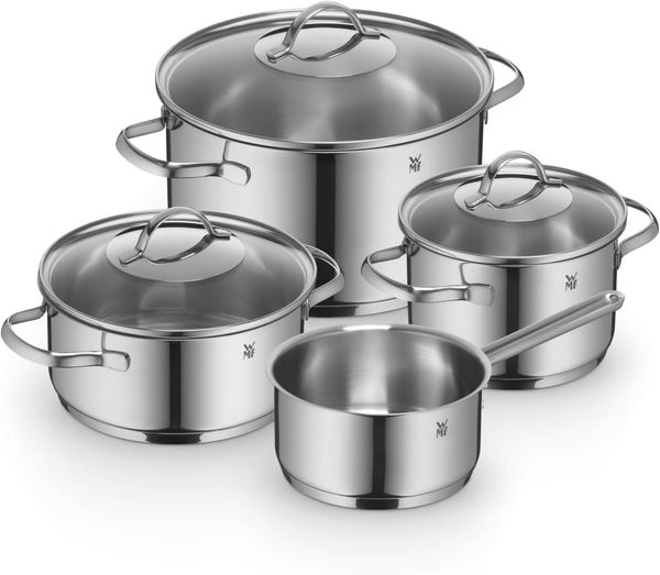 WMF 'Provence Plus' Topfset mit Glasdeckel, 4-teilig, Cromargan Edelstahl poliert, unbeschichtet