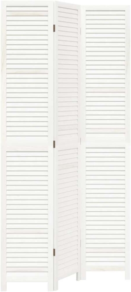 vidaXL 3-tlg. Raumteiler Weiß Massivholz Paulownia 358832