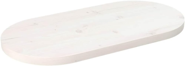 vidaXL Tischplatte Weiß 60x30x2,5 cm Massivholz Kiefer Oval 824341