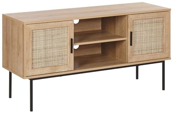 TV-Möbel Rattan heller Holzfarbton PASCO