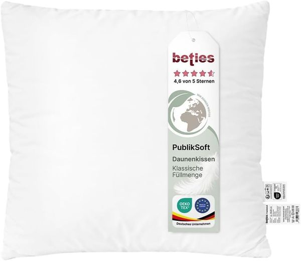 Daunenkissen ca. 45x45 cm Bezug Baumwolle waschbar beties „PublikSoft“