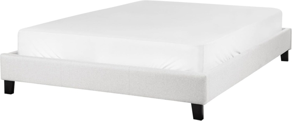 Bett mit Lattenrost ROANNE 140 x 200 cm Stoff Hellgrau