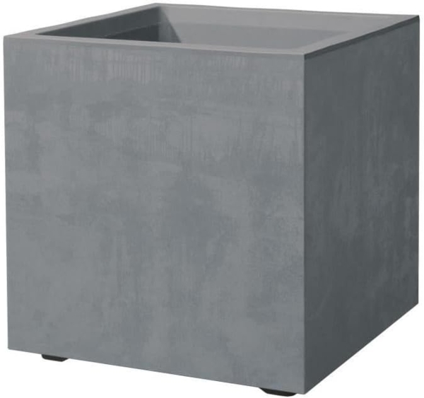 Deroma Pflanztopf Quadro Millennium Kunststoff 39 cm aschgrau mit Ablauflöchern