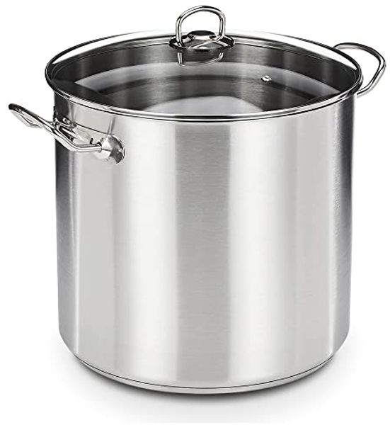 GSW 643474 Profi Jumbotopf mit Glasdeckel 30x28 cm / ca. 20,0 Liter, Edelstahl, Silber, 30 cm , 1er Pack