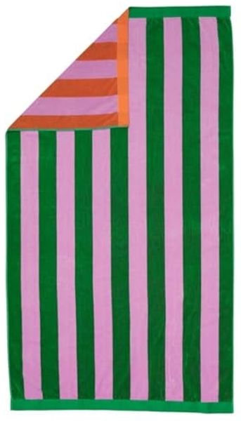 KAAT Family Strandtuch Liegetuch 100x180 cm Bora Bora Streifen grün pink orange