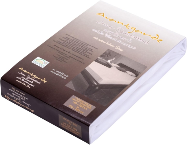 AVANTGARDE Premium Spannbettlaken - 140x200-160x220-40cm Steg - auch für Boxspringbett & Wasserbett - Spannbetttuch, ca. 170g/m² - Bettlaken 100% Jersey Baumwolle (03 Hellgelb) Bild 3