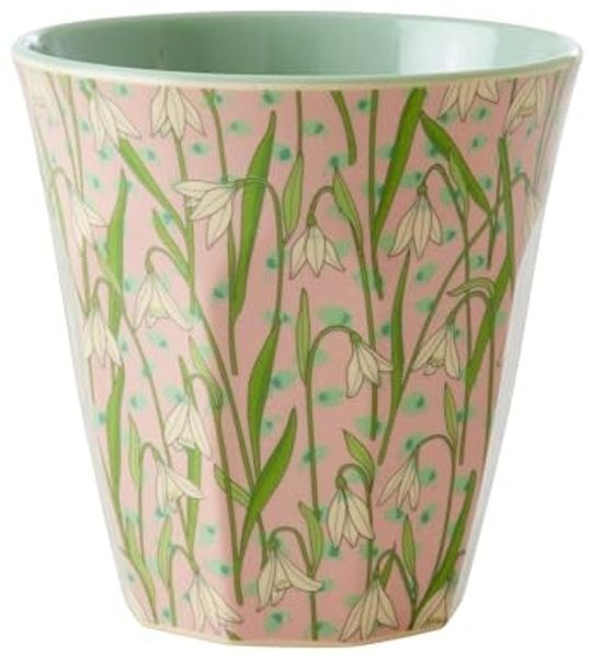 Rice Melamin Becher New Snowdrop Medium Melaminbecher Rosa Schneeglöckchen Print