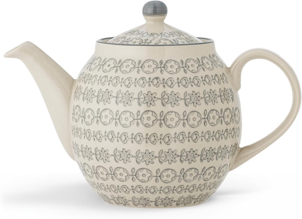 Bloomingville Kanne Bloomingville Karine Teekanne 1,2 Liter Grau Steingut, 1200 l, (Packung)