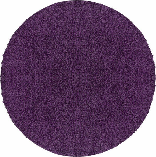 HomebyHome Teppich Rund Hochflor 120 cm Rund - Shaggy Runder Teppich Wohnzimmer Violett Extra Weich und Flauschig - Waschbarer Langflor Teppiche für Schlafzimmer, Küche, Flur - Carpet, Halı, Kilim Bild 2