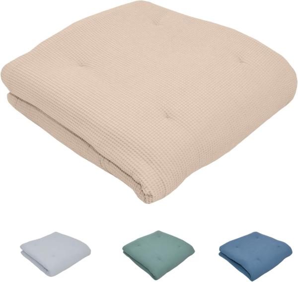 ULLENBOOM ® Baby Krabbeldecke 120x120 cm gepolstert in Sand (Made in EU) - Krabbeldecke für Baby mit 100% ÖkoTex Baumwolle, ideal als Babydecke, Laufgittereinlage & Spieldecke