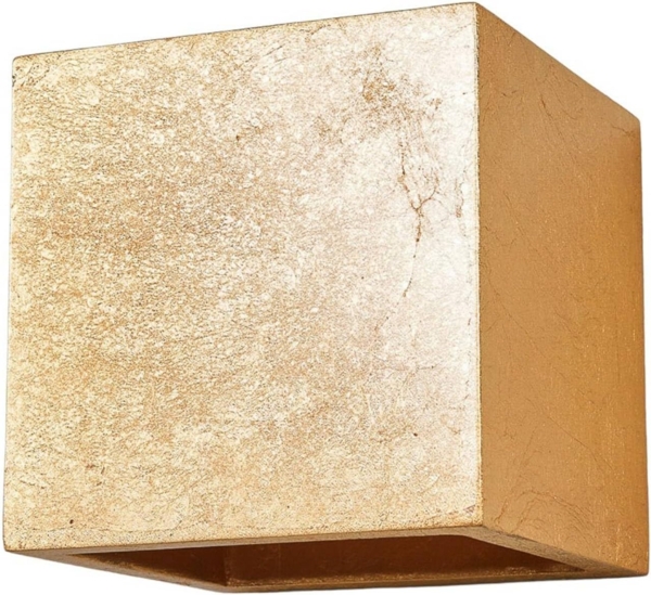 Lindby Wandleuchte Yade, Gips Gold / Messing IP20, 1 x 20 W