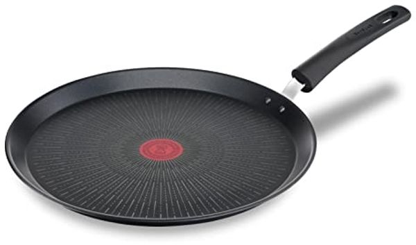 Tefal G25939 Unlimited On Crêpepfanne | 28 cm | mit kratzfester Titanium Antihaft-Beschichtung | Thermo-Signal | PFOA-frei | geeignet für alle Herdarten, auch für Induktionsherde | schwarz