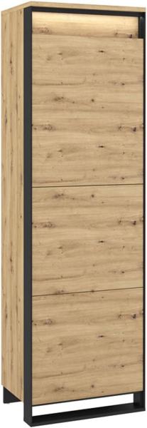 Kleiderschrank Quant Stauraumschrank 60cm eiche artisan schwarz MDF grifflos