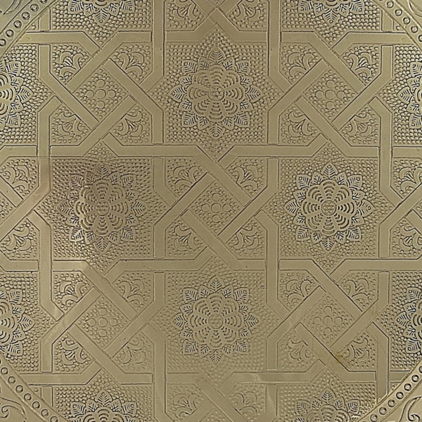 Marrakesch Orient & Mediterran Interior Dekotablett Orientalische Deko Tablett Serviertablett Kerzentablett Gold 28cm, Handarbeit Bild 5