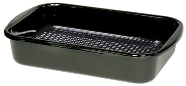RIESS 0433-022 Grillpfanne mit Waffelboden 35 x 23 cm, Schwarzemaille