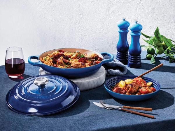Le Creuset Gusseisen Signature Azurblau Gourmet Profitopf 30 cm Bild 6