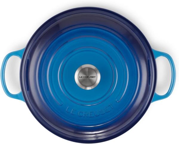 Le Creuset Gusseisen Signature Azurblau Gourmet Profitopf 30 cm Bild 4
