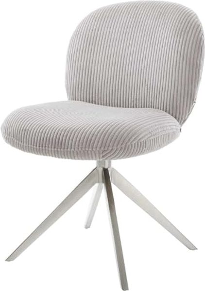 Drehstuhl Nube-Flex Cord Silbergrau Kreuzgestell breit Edelstahl 360° drehbar Wippfunktion Taschenfederkern