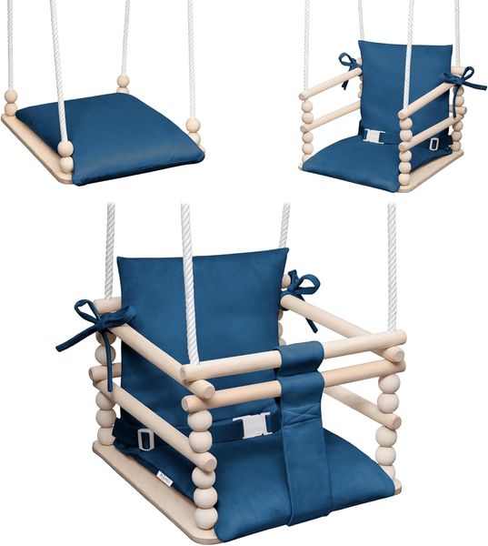 MAMOI® Babyschaukel Holz | Indoor Babyschaukel | Kinderschaukel Indoor | Babyschaukel 3 in 1 + SICHERHEITSGURT | Holzschaukel Baby | Kleinkindschaukel | Kinderschaukel Holz | CE | 100% ECO | Made in EU