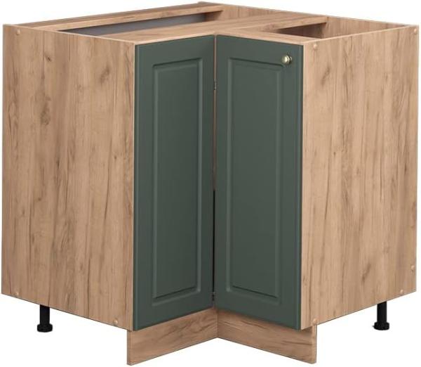Eckunterschrank Fame-Line Grün-Gold Landhaus 80.5 cm ohne Arbeitsplatte Vicco