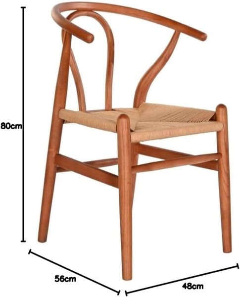 DKD Home Decor Esszimmerstuhl, Skandinavisch, Braun, Metall, 48 x 56 x 80 cm, Ergonomisch Bild 2