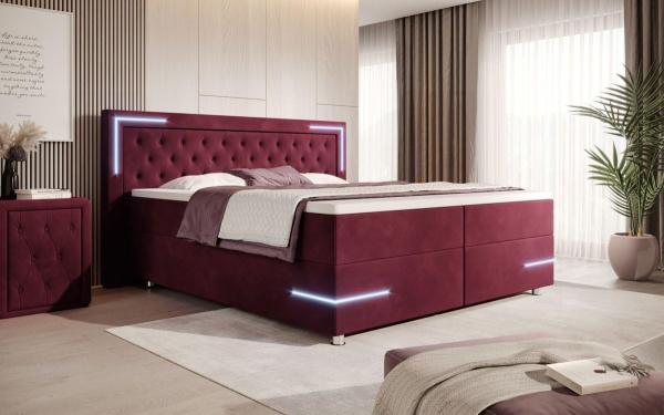 Boxspringbett Carlotta 140x200 Rot H2