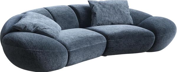 2-Sitzer Lunna 280x170 cm Chenille Blau 2 Kissen