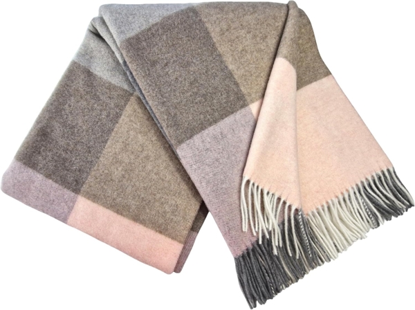 Wolldecke "FARO Karo" Merinowolle-Kaschmir-Mix, 140 x 200 cm, STTS