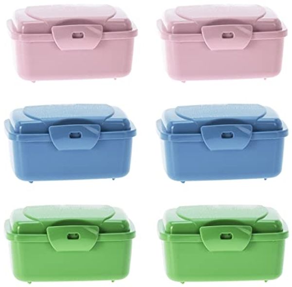 HAC24 Lunchbox Mini Snackbox Aufbewahrungsdose Küche Obst Gemüse Vesperdose, Kunststoff, (6-tlg), 350 ml mit Klick Verschluss