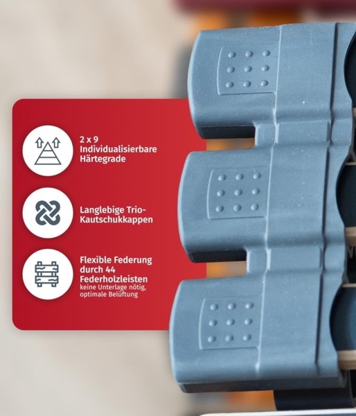 7 Zonen Lattenrahmen Rhodos Klassisch 44 Leisten 140x210 cm Bild 3