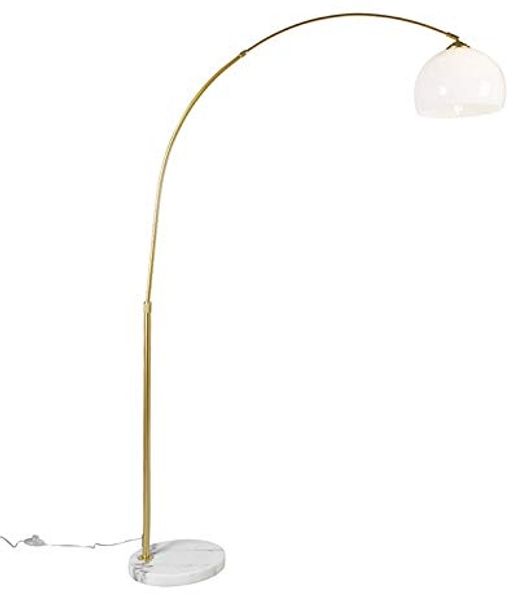Qazqa Bogenlampe Arc-basic, ohne Leuchtmittel, Warmweiß, QAZQA Bogenlampe, e27, Messing, Stahl, Modern