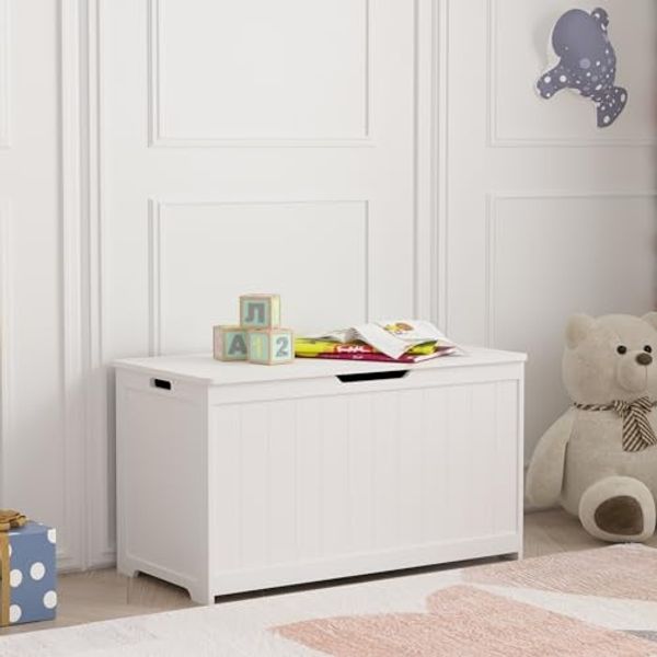 Spielzeugkiste Podek 80x40x44,5 cm Weiß [en. casa]