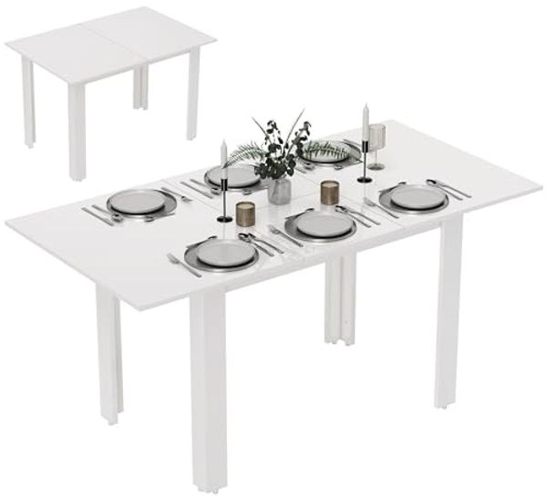 HOMCOM Klapptisch Ausziehbar, platzsparend (Esstisch, 1-St, Küchentisch), verstellbarer Esszimmertisch