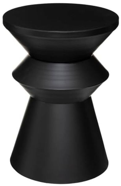 Atmosphera - Couchtisch Sohan - Metall - schwarz D. 49 cm - Schwarz