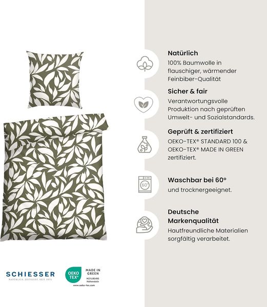 Feinbiber Bettwäscheset Leaf – 2-teilig Bild 2