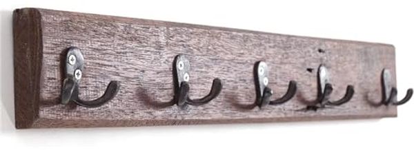 Garderobenleiste Cesta 60 Massivholz, 10 Haken braun