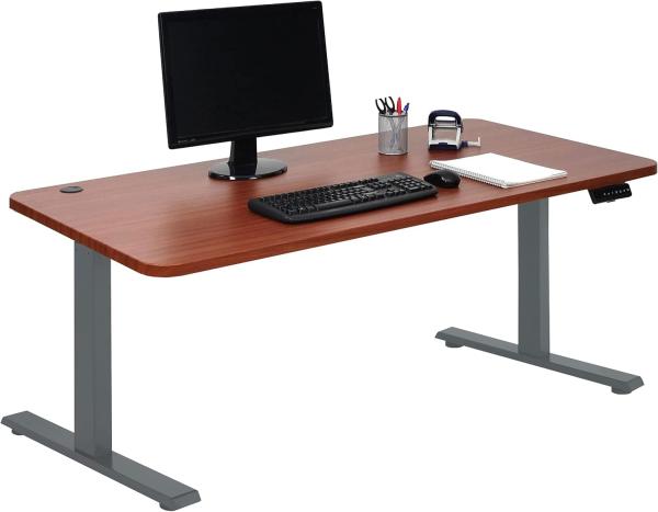 Schreibtisch HWC-D40, Computertisch, elektrisch höhenverstellbar 160x80cm 53kg MVG ~ natur, anthrazit-grau