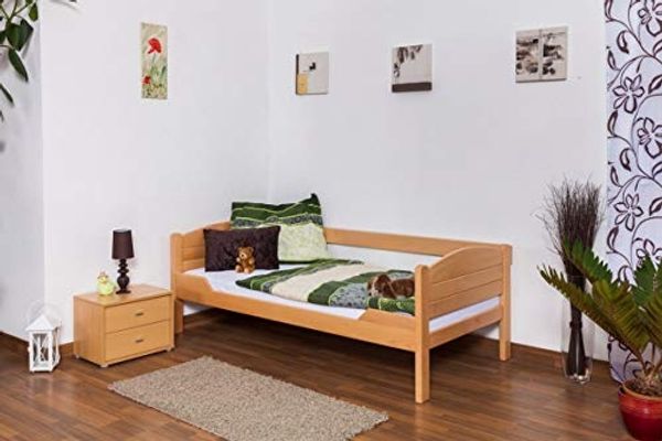 Einzelbett/GästebettEasy Premium Line K1/s Voll, 90x190 cm Buche Vollholz massiv Natur
