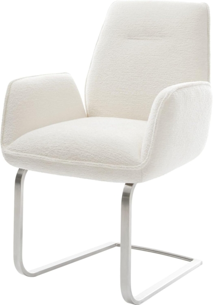 Freischwinger Zoa-Flex Bouclé Soft Beige Freischwinger flach Edelstahl Taschenfederkern