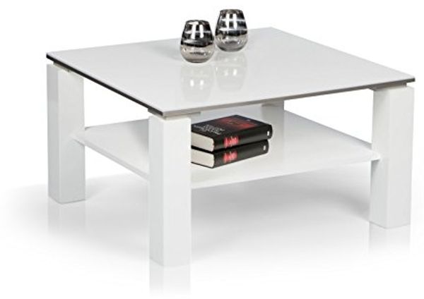 Möbel-Eins RABEA Couchtisch, Material Dekorspanplatte, weiss Hochglanz