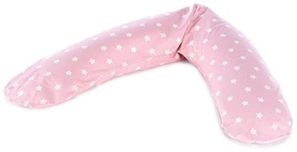 Theraline Stillkissen "Das Komfort" mit Dinkel Füllung inkl. Bezug 180 cm 141 Big Stars rosa