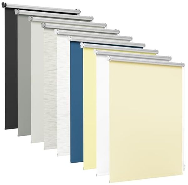 Verdunklungsrollo Thermorollo, 30 x 100 cm, weiß [Stoffbreite 26,6 cm], jalousiescout, verdunkelnd, ohne Bohren, freihängend, Klemmfix, Thermo-Rollo Vollverdunkelnd Thermo-Beschichtung, energiesparend