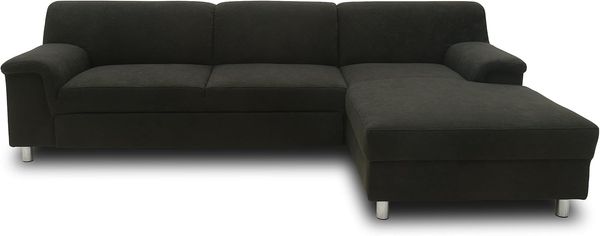 DOMO. collection Jamie Ecksofa, Sofa mit Schlaffunktion, Couch in L-Form, modernes Schlafsofa, braun, 251 x 150 x 72 cm