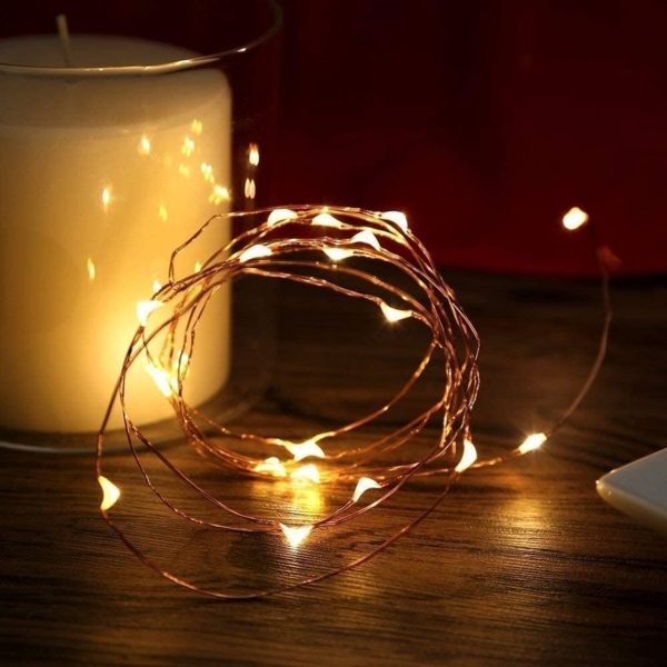 LED lichterkette mit CR2032 batterie 6 Stück Warmweiß Flaschenlicht für DIY, Party Hochzeit Stimmung Lichter, Lichterketten für Außen Innen Deko Bild 4