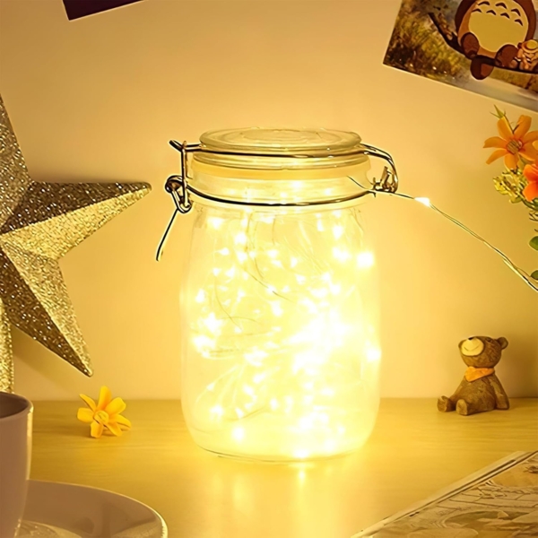 LED lichterkette mit CR2032 batterie 6 Stück Warmweiß Flaschenlicht für DIY, Party Hochzeit Stimmung Lichter, Lichterketten für Außen Innen Deko Bild 6