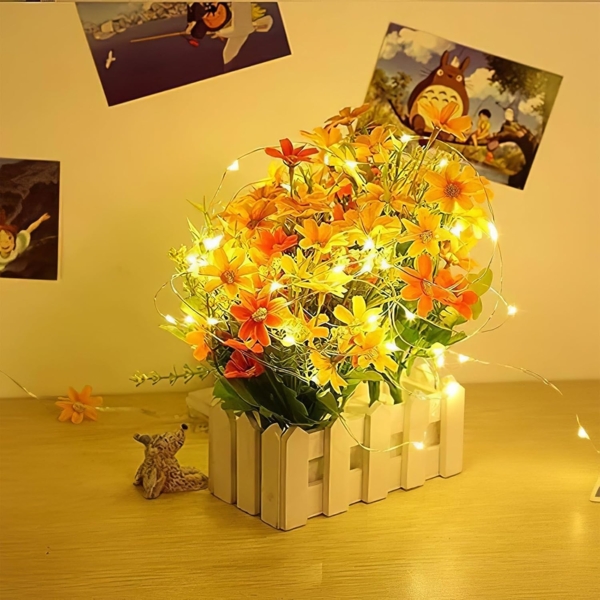 LED lichterkette mit CR2032 batterie 6 Stück Warmweiß Flaschenlicht für DIY, Party Hochzeit Stimmung Lichter, Lichterketten für Außen Innen Deko Bild 5