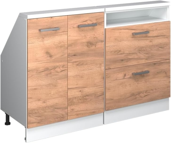 Dachschrägenschrank-Set Rion Goldkraft Eiche/Weiß 2er Set Vicco