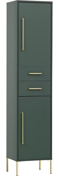Schildmeyer Kent Hochschrank, Holzwerkstoff, Waldgrün/Gold, Schmal