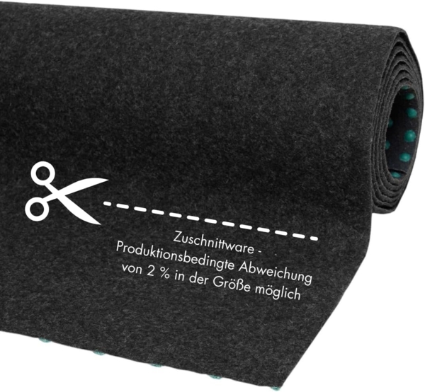 andiamo Kunstrasen Outdoor wasserdurchlässig, Rasenteppich wetterfest, Drainage-Noppen, UV-beständig, für Balkon und Garten Anthrazit 400x400 cm Bild 2