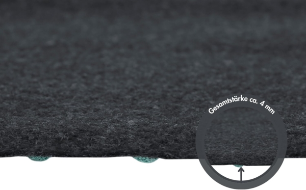 andiamo Kunstrasen Outdoor wasserdurchlässig, Rasenteppich wetterfest, Drainage-Noppen, UV-beständig, für Balkon und Garten Anthrazit 400x400 cm Bild 7